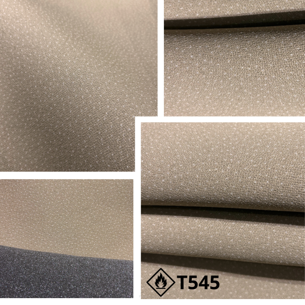 Autodachhimmelstoff Beige mit weißen Punkten – mit 3 mm schwer entflammbarem Schaumstoff, Breite 160 cm