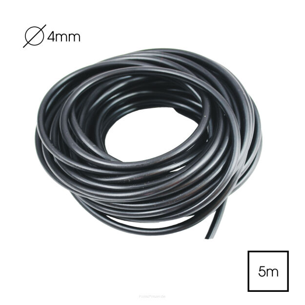 KEDRA Dekogurt Dekoschnür Schwarz 4mm 5 Meter M034_5